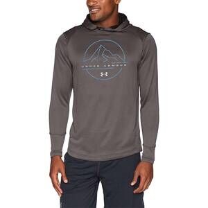 NEW UNDER ARMOUR tech terry mtn graphic hoodie in charcoal